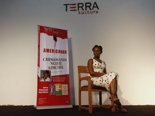 Novelist Chimamanda Ngozi Adichie after a reading of her book ‘Americanah’ in Lagos in 2013. Akintunde Akinleye /Reuters